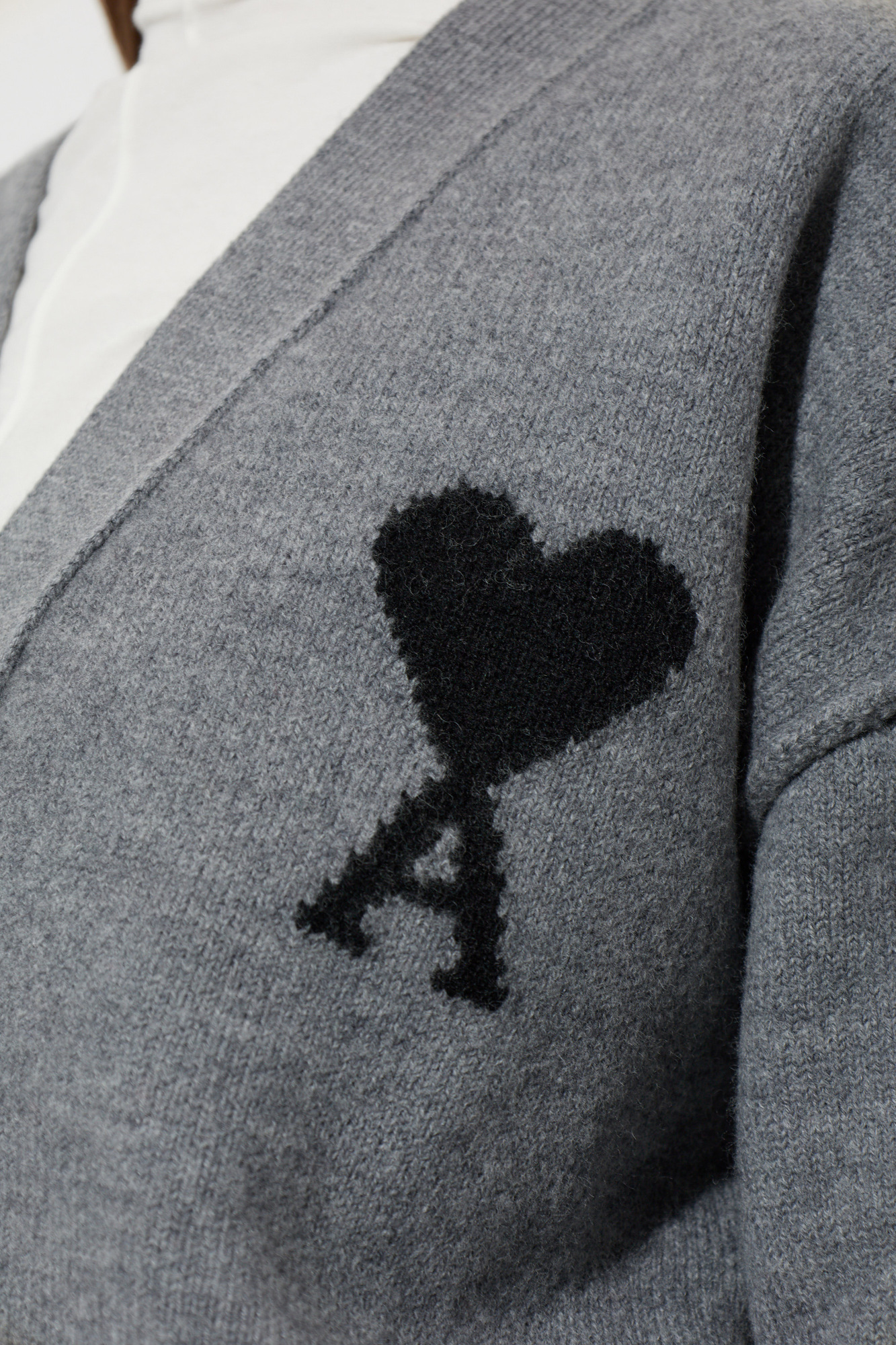 Ami Alexandre Mattiussi Wool Cardigan with Logo | Women's | Vitkac